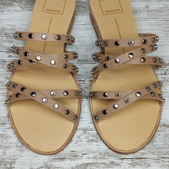 🟦NIB Dolce Vita Pinta Cafe Studded Strappy Slide Sandal - Picture 8 of 16
